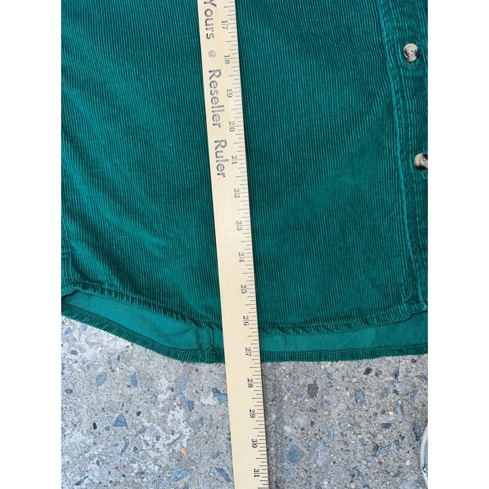 Corridor New York Mens Emerald Green Corduroy Button Down Shirt Size M Pocket - Picture 7 of 11